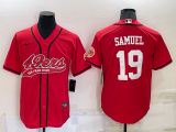San Francisco 49ers 19 Deebo Samuel Baseball Jersey Red