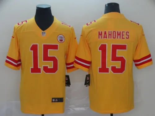 Kansas City Chiefs 15 Patrick Mahomes Football Jersey Legend Yellow