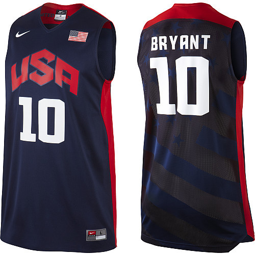 USA 10 Kobe Bryant Basketball Jersey Blue