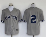 Nike New York Yankee 2 Derek Jeter Baseball Jersey Gray Fan