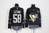 Adidas 100th Anniversary Pittsburgh Penguins 58 Kris Letang Ice Hockey Jersey Black