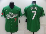 Nike Los Angeles Dodgers 7 Julio Urias Baseball Jersey Green