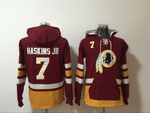 Washington Redskins 7 Dwayne Haskins Jr Hoodies Football Jersey Red