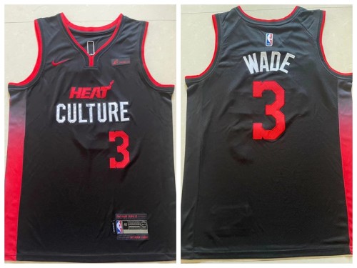 Nike Miami Heat 3 Dwyane Wade Basketball Jersey Black City Edition