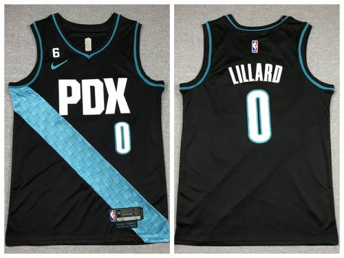 Nike Portland Trail Blaze 0 Damian Lillard Basketball Jersey Black City Edition