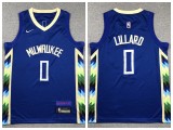 Youth Nike Milwaukee Bucks 0 Damian Lillard Basketball Jersey Blue