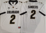 Colorado Buffaloes 2 Shedeur Sanders College Football Jersey White