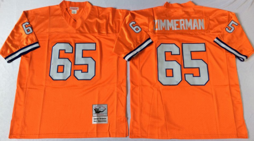 Denver Broncos 65 Gary Zimmerman Football Jersey Orange Retro