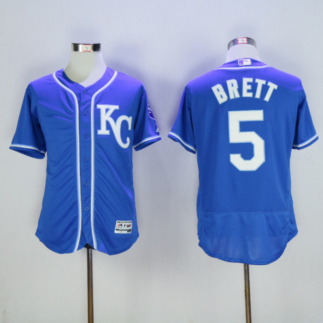 Kansas City Royals 5 George Brett Flexbase Baseball Jersey Blue