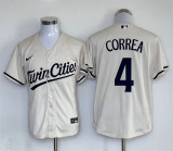 NIke Minnesota Twins 4 Carlos Correa Baseball Jersey Beige