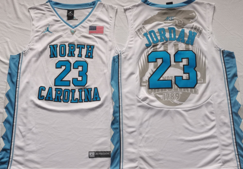 North Carolina 23 Michael Jordan College Basketball Jersey White