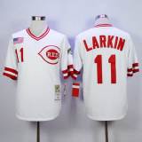 Cincinnati Reds 11 Barry Larkin Baseball Jersey White retro