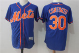 New York Mets 30 Michael Conforto Baseball Jersey blue Fans version