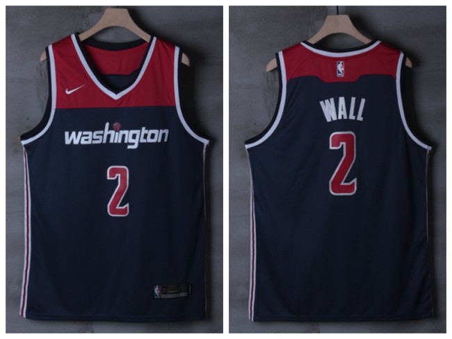 Nike Washington Wizards 2 John Wall Basketball Jersey Navy Blue Fan Edition