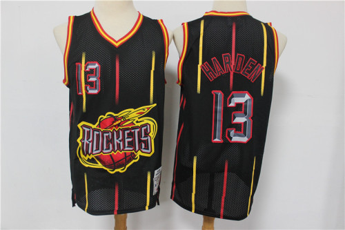 Houston Rockets 13 James Harden Basketball Jersey Black Retro Limited Edition