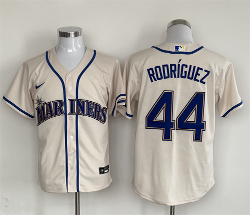 Nike Seattle Mariners 44 Julio Rodriguez Baseball Jersey Beige