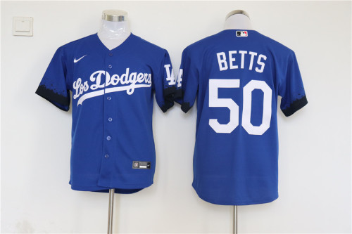 Nike Los Angeles Dodgers 50 Mookie Betts Baseball Jersey Blue City Edition