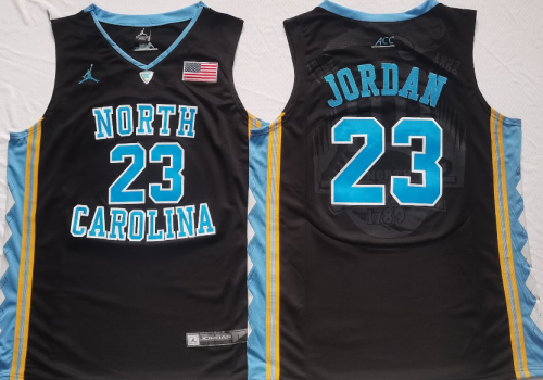 North Carolina 23 Michael Jordan College Basketball Jersey Black