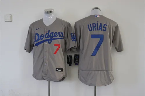 Nike Los Angeles Dodgers 7 Julio Urias Flexbase Baseball Jersey Gray