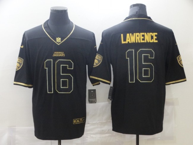 Jacksonville Jaguars 16 Trevor Lawrence Football Jersey Legendary Black gold