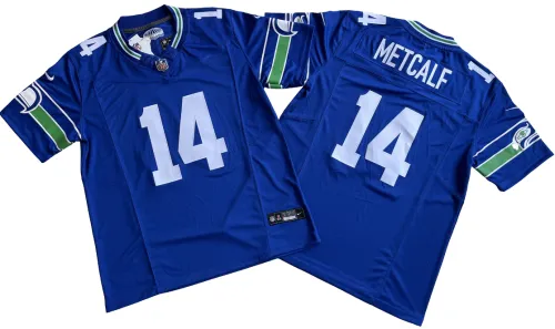 Seattle Seahawks 14 DK Metcalf Football Jersey Blue Three Dynasties