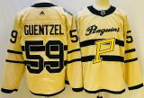 Adidas Pittsburgh Penguins 59 Jake Guentzel Ice Hockey Jersey Beige