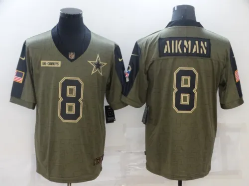 Dallas Cowboys 8 Troy Aikman Football Jersey New salute