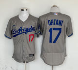 Nike Los Angeles Dodgers 17 Shohei Ohtani Flexbase Baseball Jersey Gray