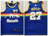 Nike Denver Nuggets 27 Jamal Murray Basketball Jersey Blue rainbow Edition