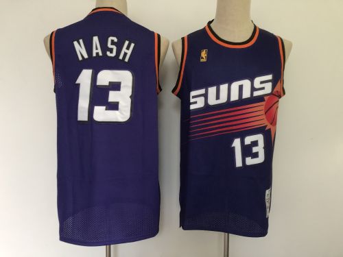 Feinikesi suns 13 Steve Nash Basketball Jersey Purple Retro
