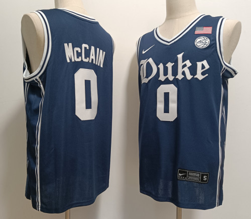 Duke Blue Devils 0 Jared McCain College Basketball Jersey Blue