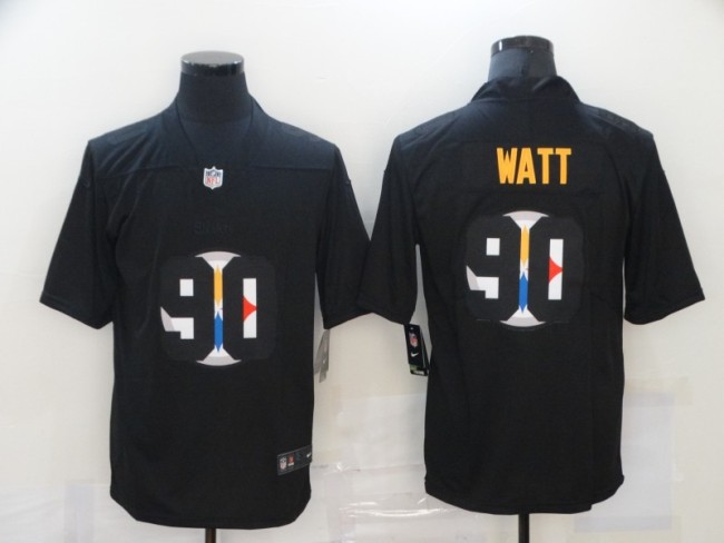 Pittsburgh Steelers 90 T.J. Watt Football Jersey Legend Black shadow