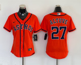 Women Nike Houston Astros 27 Jose Altuve Baseball Jersey Orange
