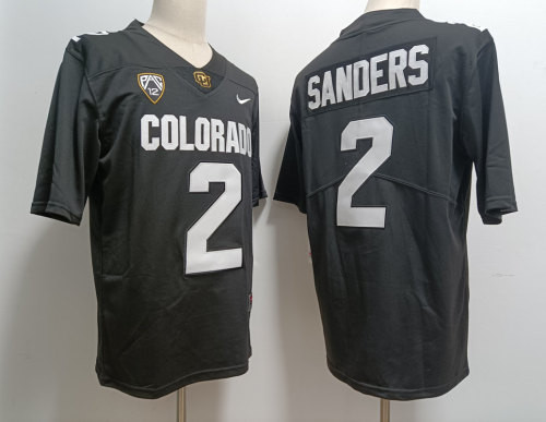 Colorado Buffaloes 2 Shedeur Sanders College Football Jersey Black