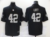 Oakland Raiders 42 Ronnie Lott Football Jersey Legend Black