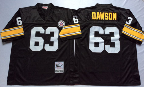 Pittsburgh Steelers 63 Dermontti Dawson Football Jersey Black Retro
