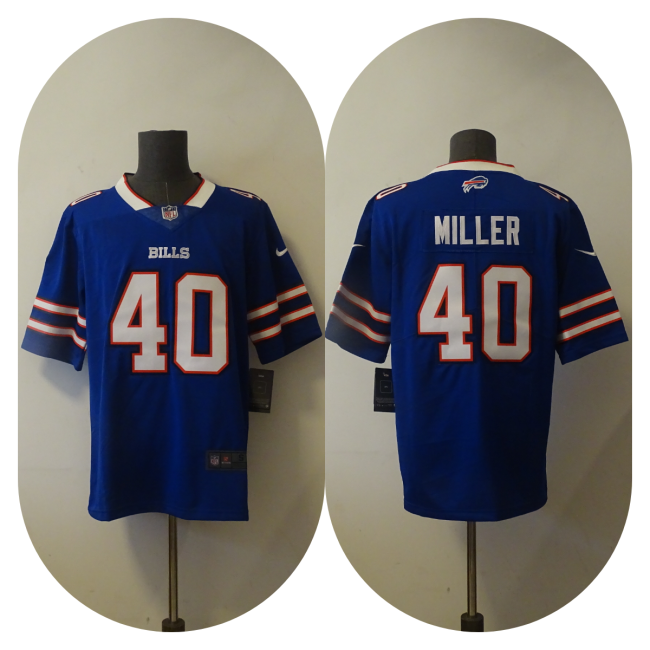 Buffalo Bills 40 Von Miller Football Jersey Legend Blue