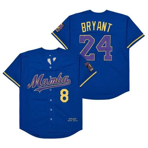 Los Angeles Dodgers 8 And 24 Kobe Bryant Baseball Jersey Blue Retro