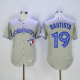 Toronto Blue Jays 19 Jose Bautista Flexbase Baseball Jersey Gray