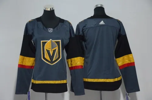 Women Adidas Classic Vegas Golden Knights blank Ice Hockey Jersey Gray