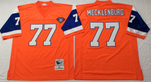 Denver Broncos 77 Karl Mecklenburg Football Jersey Orange Retro