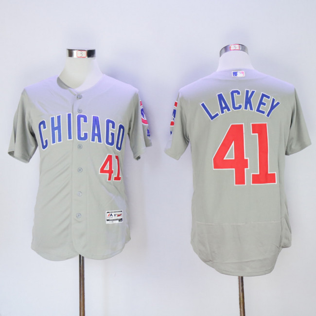 Chicago Cubs 41 John Lackey Flexbase Baseball Jersey Gray