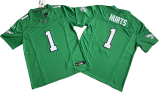 Philadelphia Eagles 1 Jalen Hurts Football Jersey Green Three Dynasties