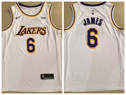 Nike Los Angeles Lakers 6 LeBron James Basketball Jersey White