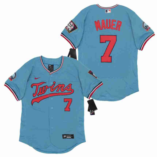 Nike Minnesota Twins 7 Joe Mauer Flexbase Baseball Jersey Blue