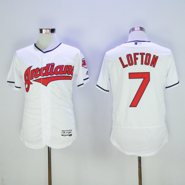 Cleveland indians 7 Kenny Lofton Flexbase Baseball Jersey White