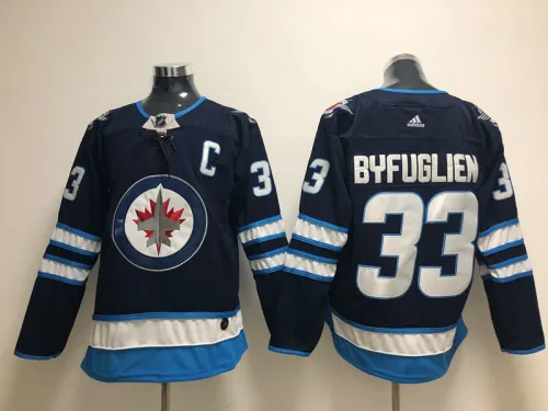 Adidas Classic Winnipeg Jets 33 Dustin Byfuglien Ice Hockey Jersey Blue