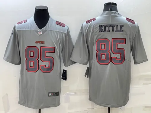 San Francisco 49ers 85 George Kittle Football Jersey Legend Gray