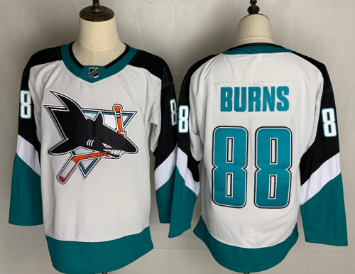 Adidas San Jose Sharks 88 Brent Burns Ice Hockey Jersey White