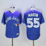Toronto Blue Jays 55 Russell Martin Baseball Jersey Blue Fan version